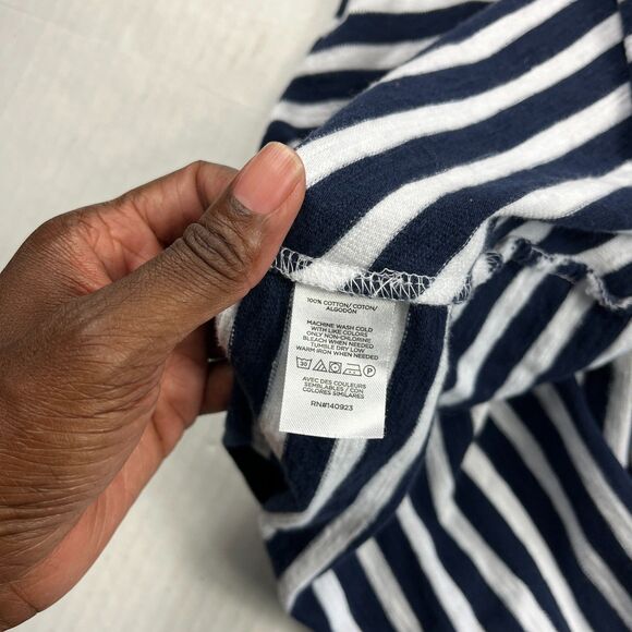 LOFT Striped Midi Dress Tie Waist Casual Coastal Nautical Summer Stretch XL - Picture 8 of 10